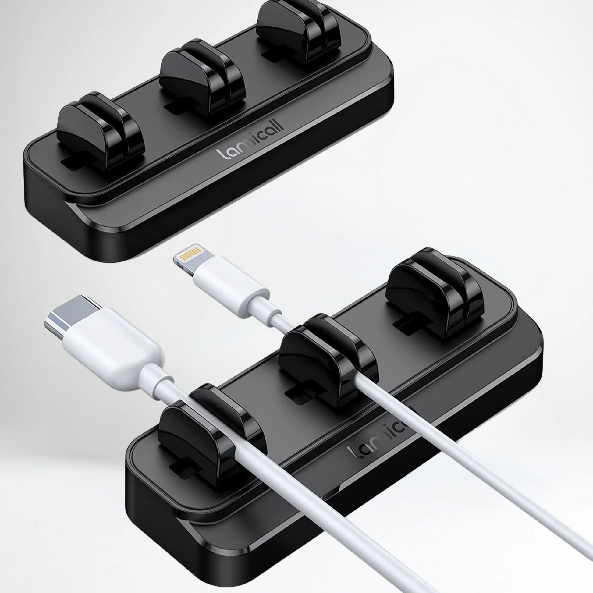 3+1 Pack Cable Spring Holder Clips, Cord Organizer for Desk
