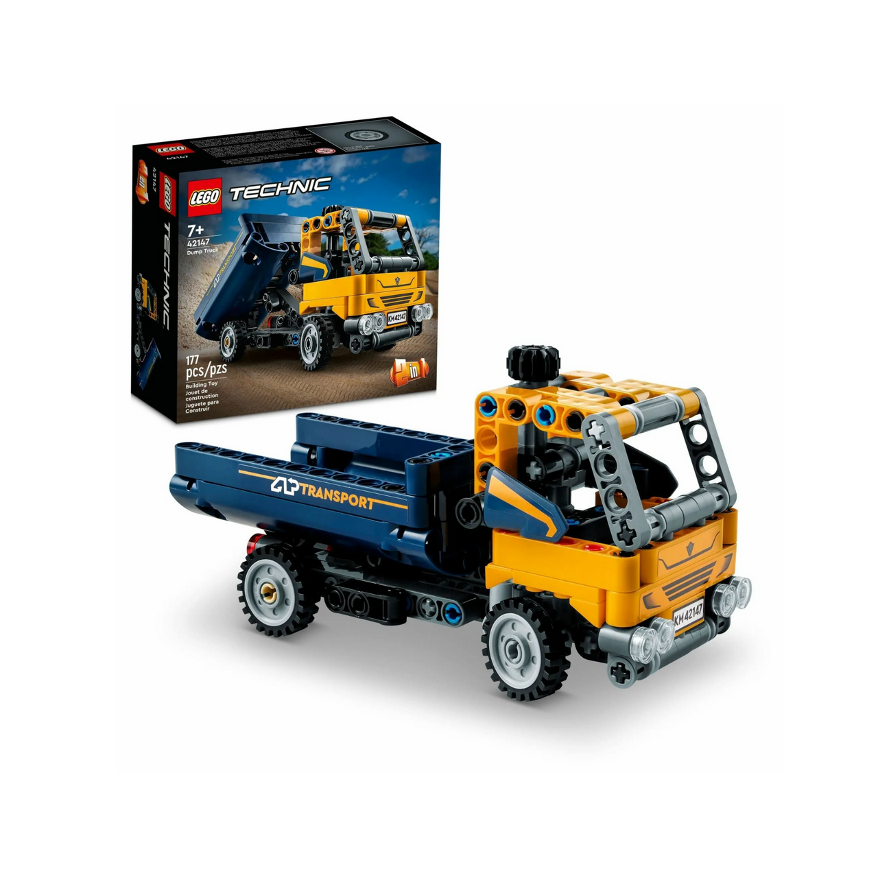 Technic Dump Truck 42147, 2in1 Toy Set, Construction Vehicle Model to Excavator Digger, Engineering Toys