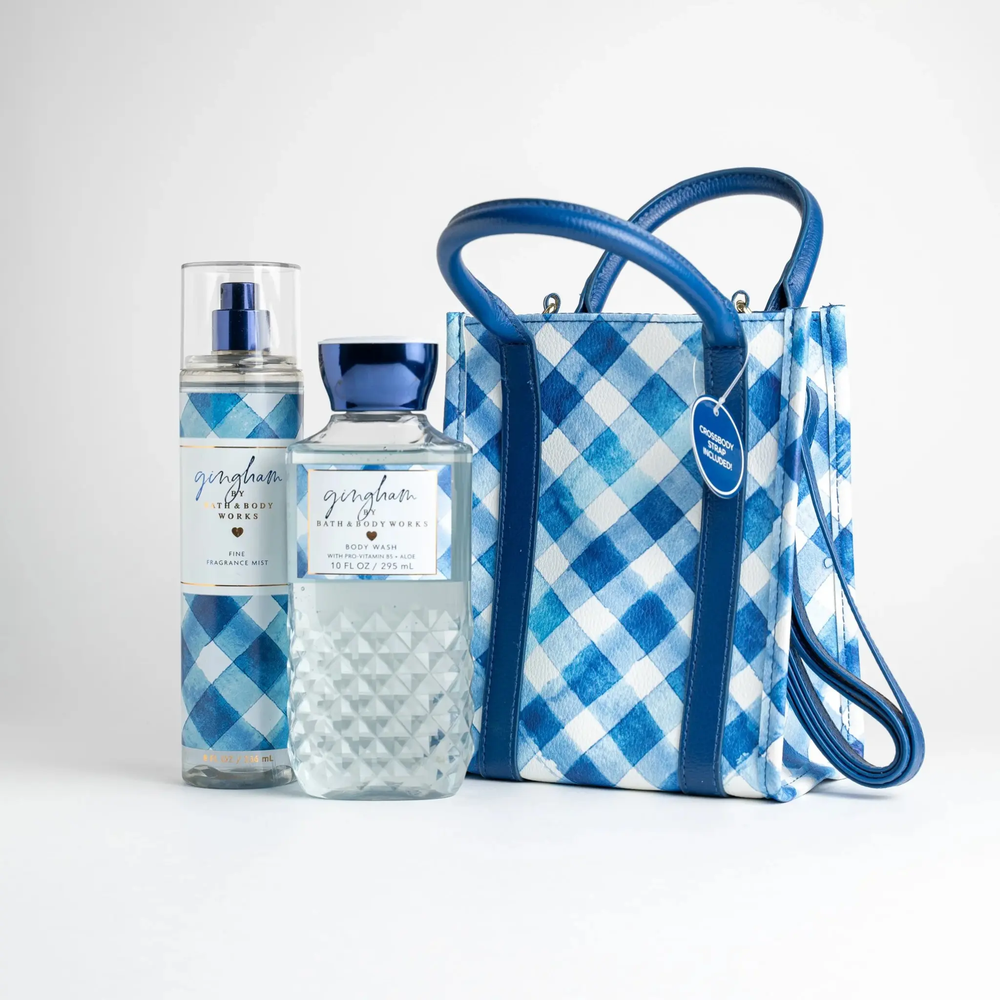 Gingham tote bag Bath and body works