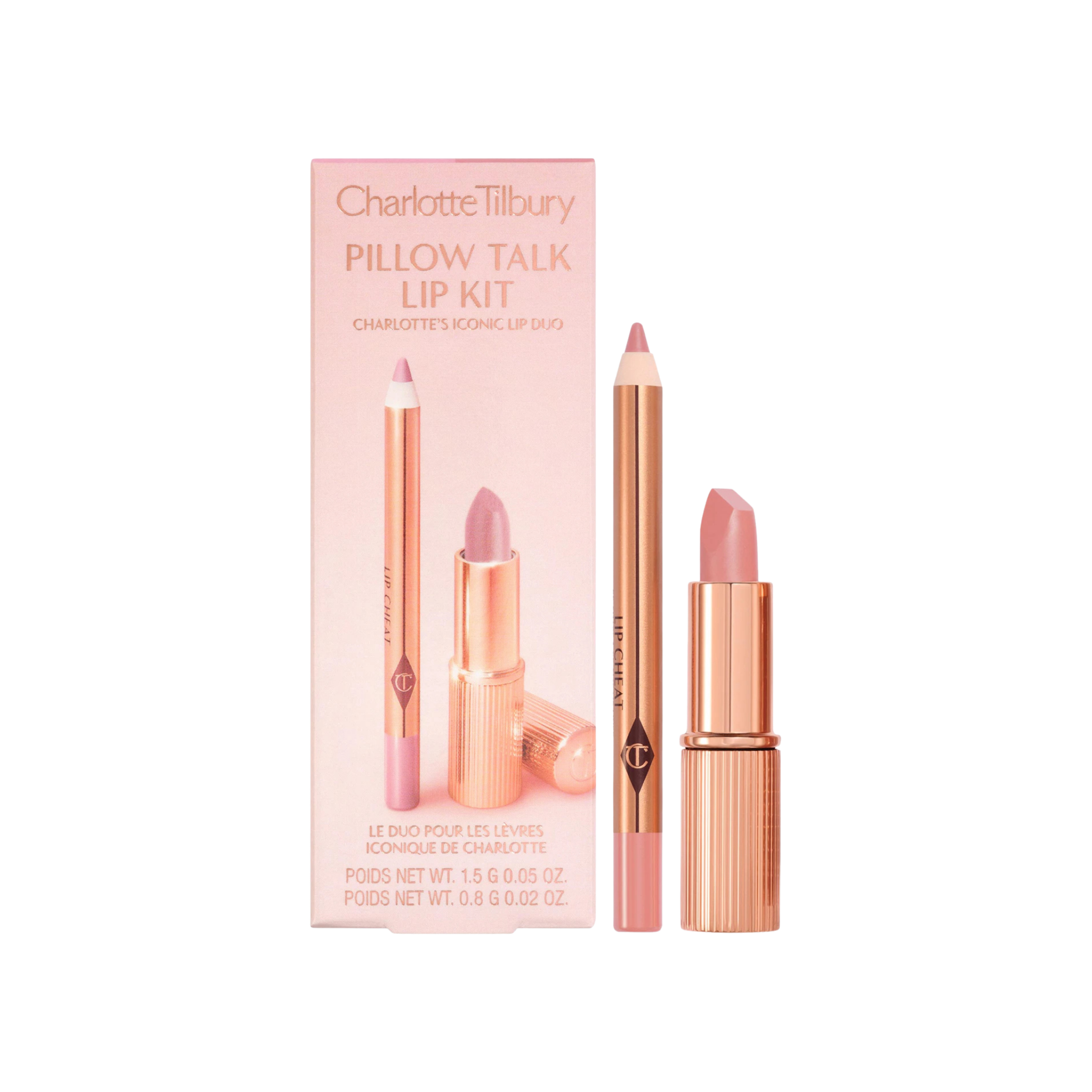 Набор для губ - Charlotte Tilbury Mini Pillow Talk Lipstick & Liner Set / Pillow Talk Fair Findy Uzbekistan