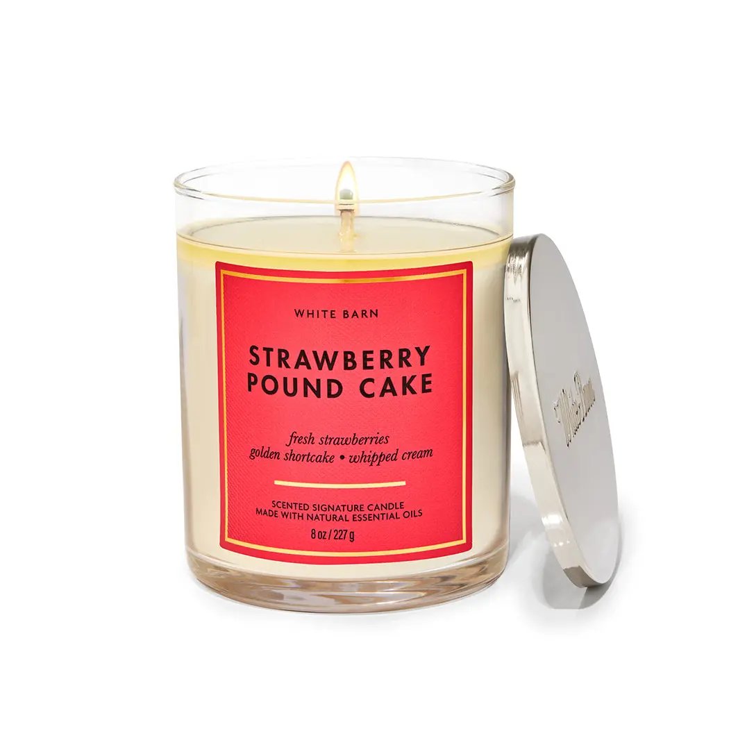 Ароматическая свеча Bath & Body Works Strawberry Pound Cake / Single Wick Candle Bath and body works