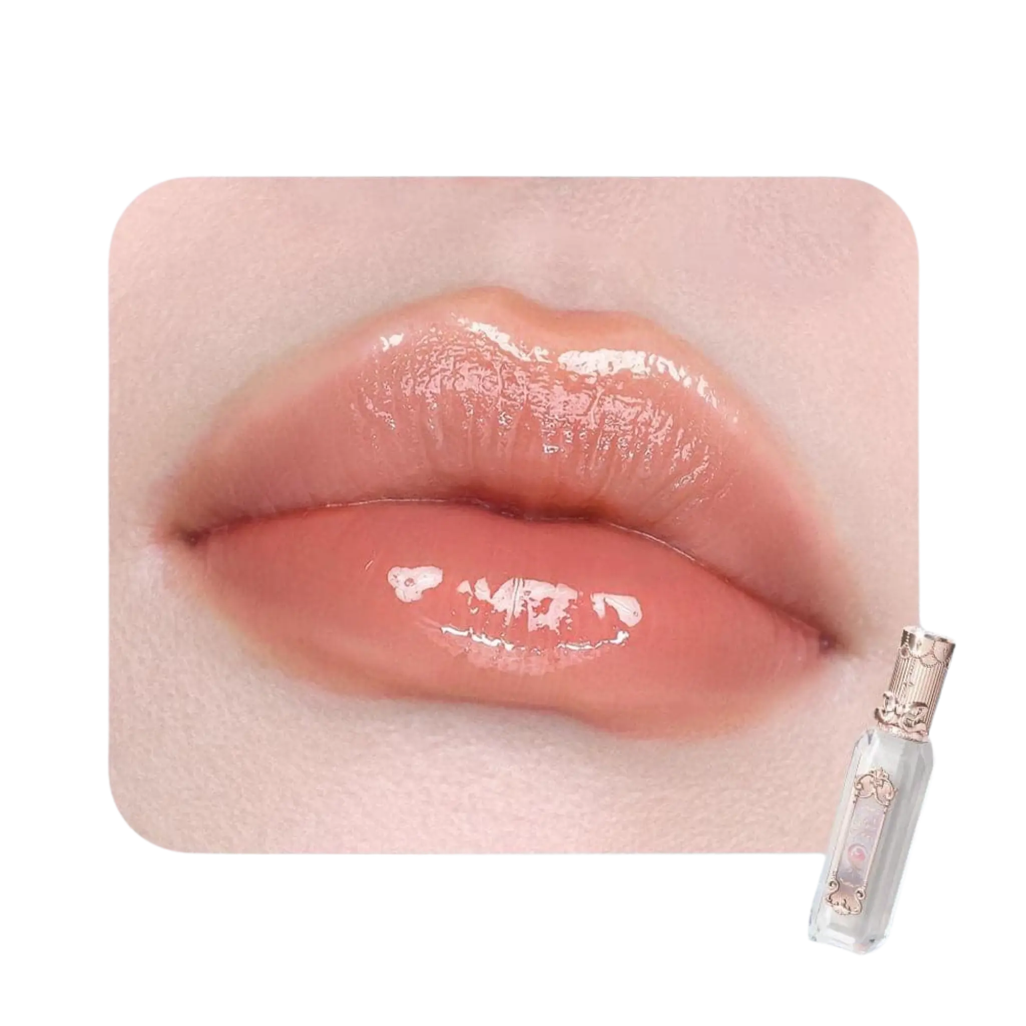 Блеск для губ Flower Knows - Moonlight Mermaid Jewelry Lip Gloss / GE01 Nude Stellar Findy Uzbekistan