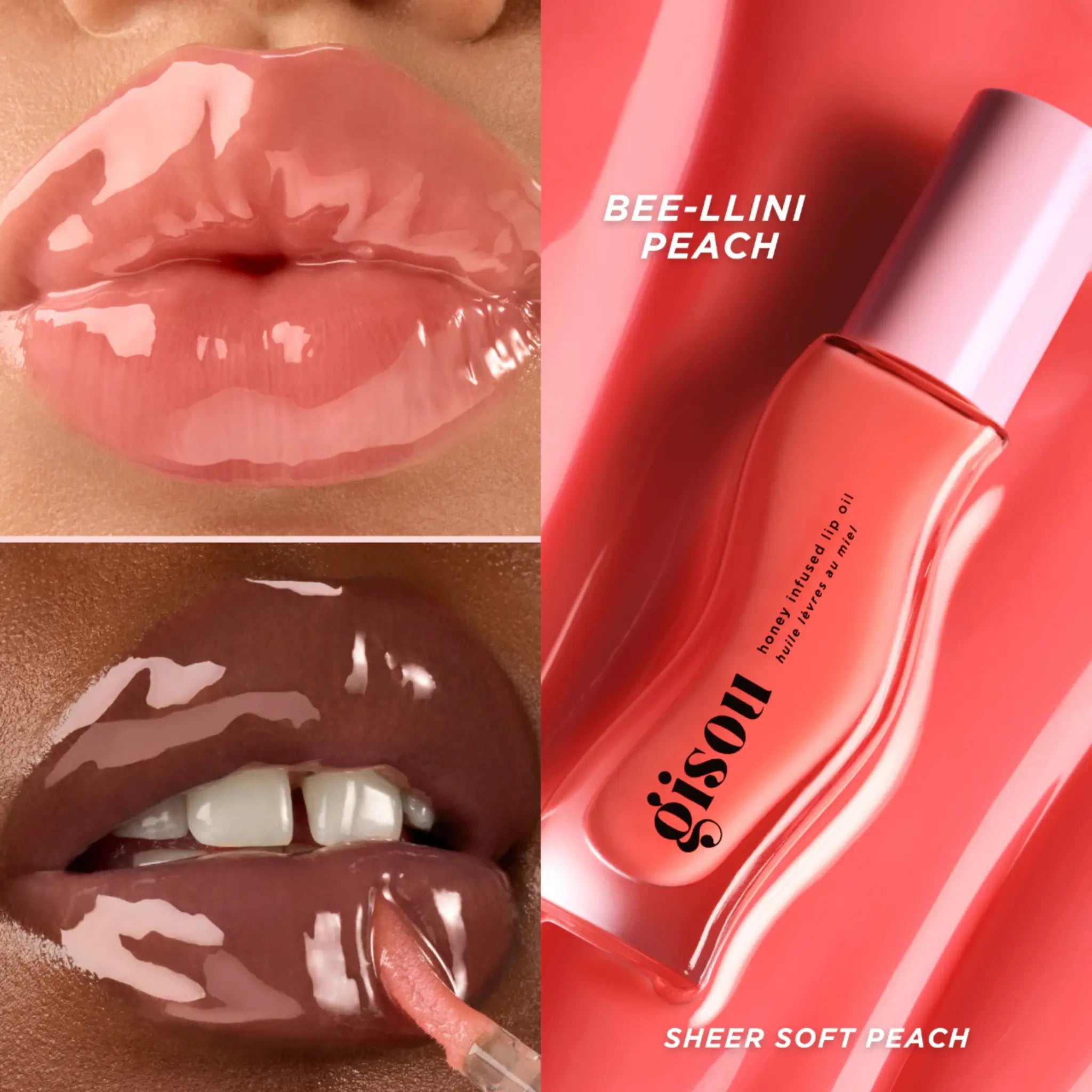 Блеск для губ Gisou — Honey Infused Hydrating Lip Oil / Bee-llini Peach Findy Uzbekistan