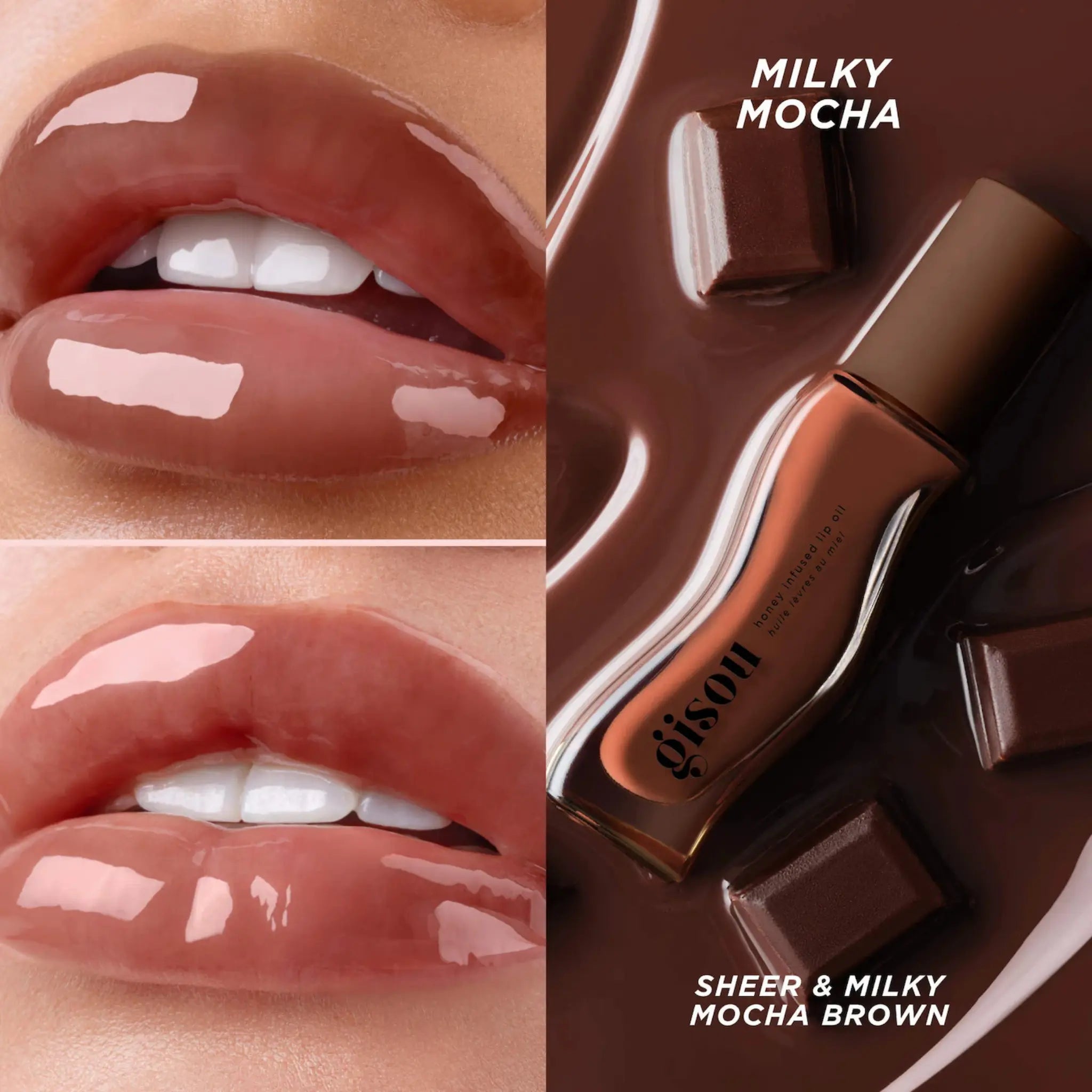 Блеск для губ Gisou — Honey Infused Hydrating Lip Oil / Milky Mocha Findy Uzbekistan