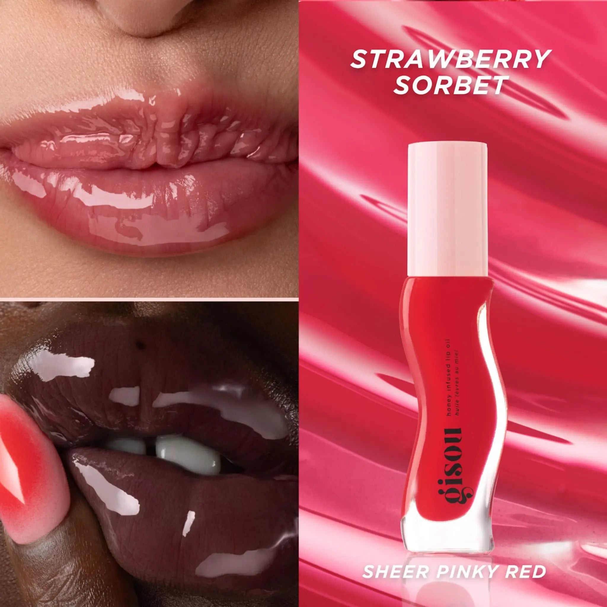 Блеск для губ Gisou — Honey Infused Hydrating Lip Oil / Strawberry Sorbet Findy Uzbekistan