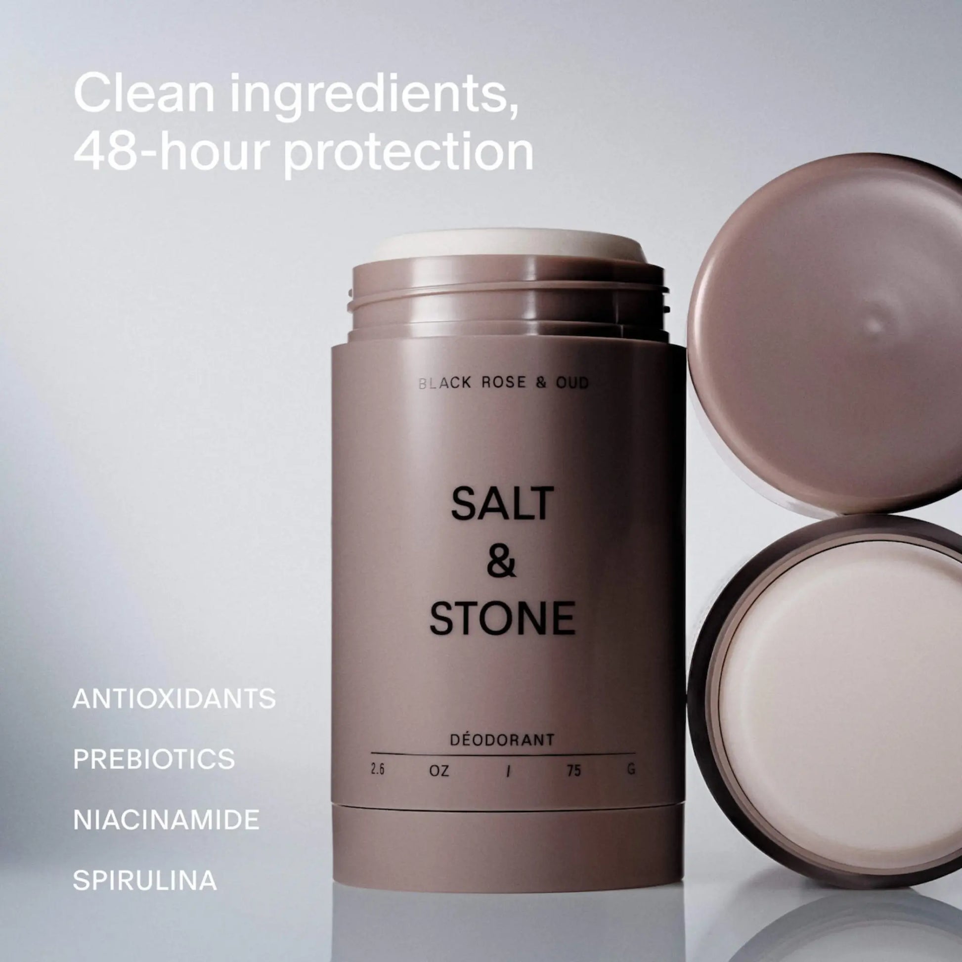Дезодорант Salt & Stone — Black Rose & Oud Extra-Strength Aluminum-Free Deodorant Findy Uzbekistan