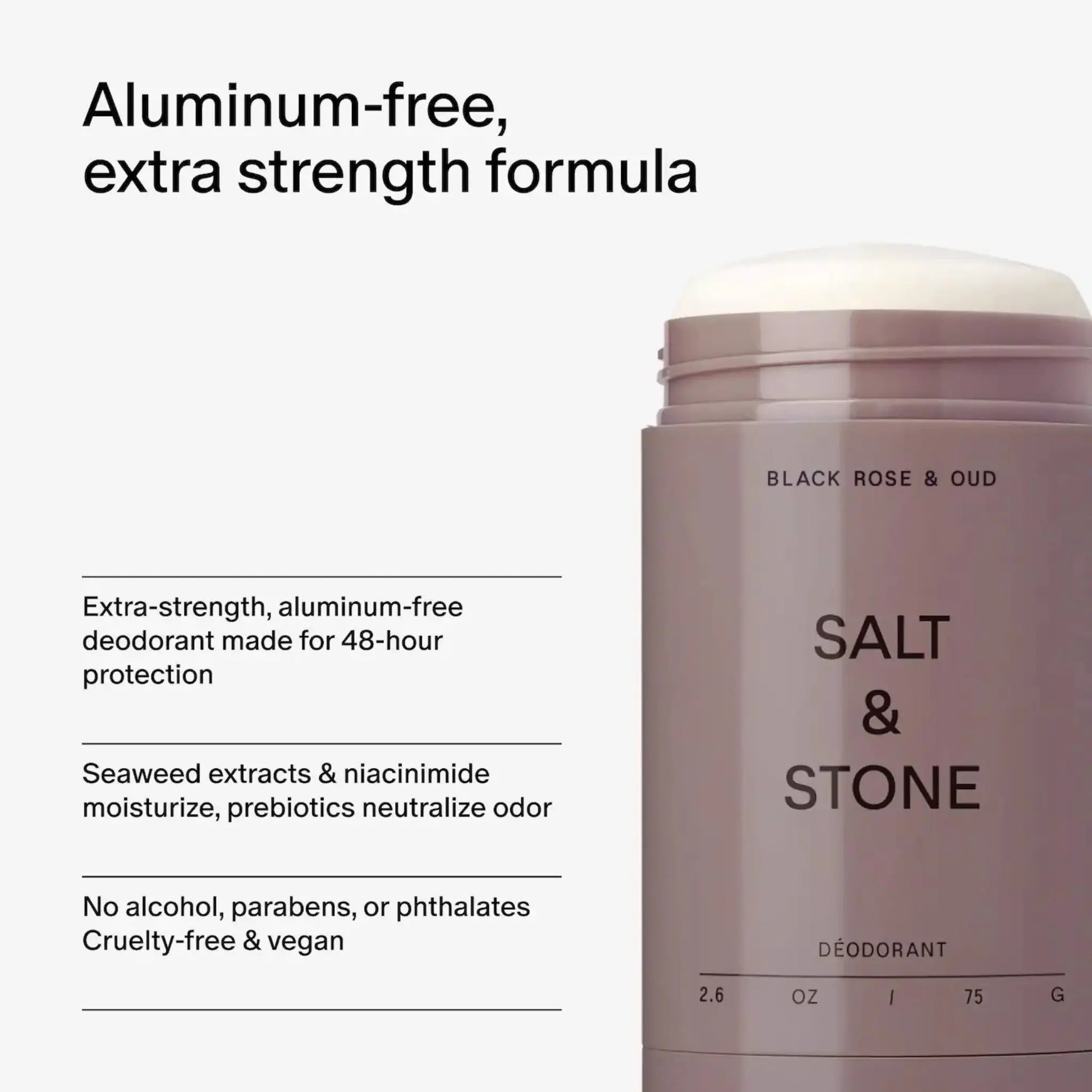Дезодорант Salt & Stone — Black Rose & Oud Extra-Strength Aluminum-Free Deodorant Findy Uzbekistan
