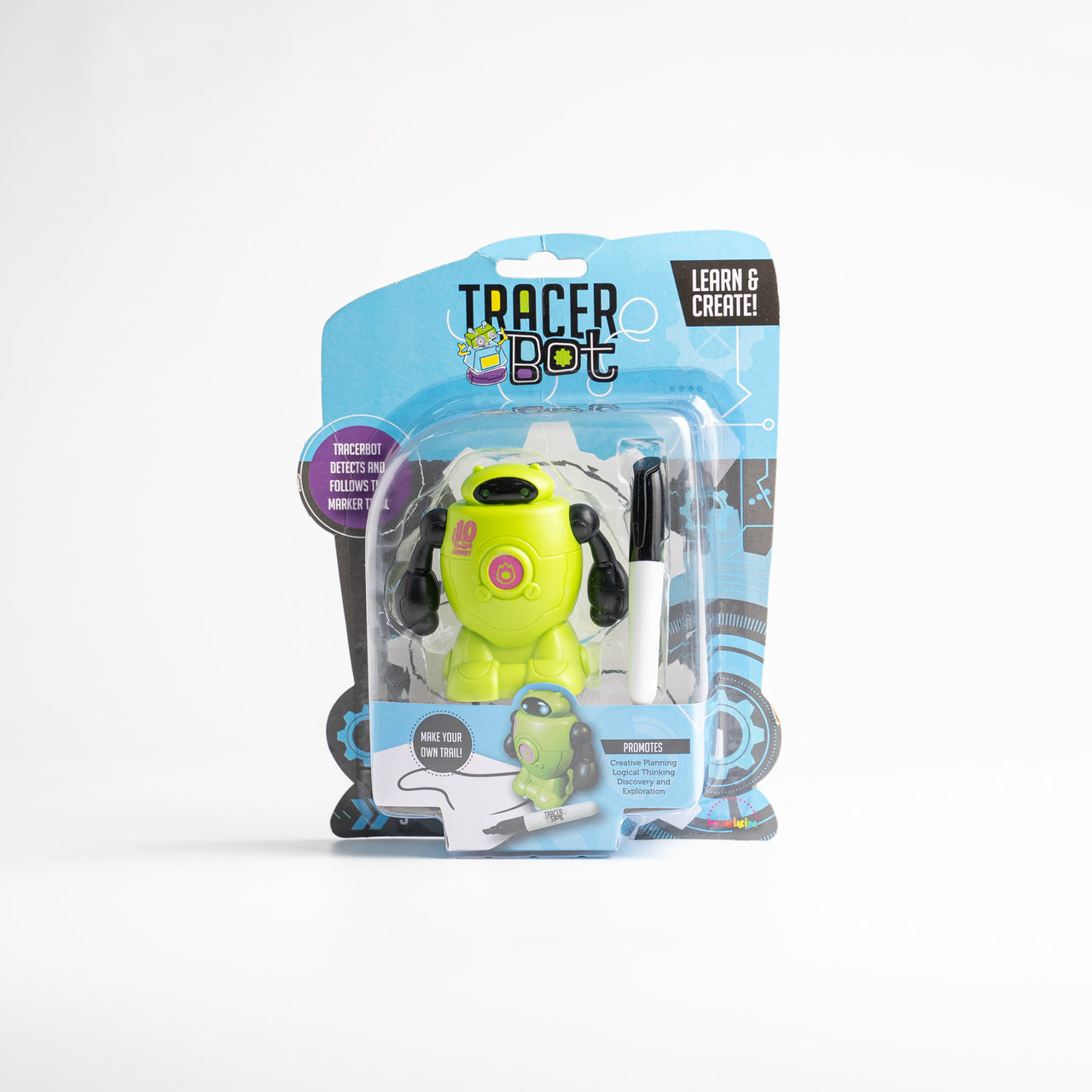 TracerBot - Green – Mini Inductive Robot That Follows The Black Line You Draw