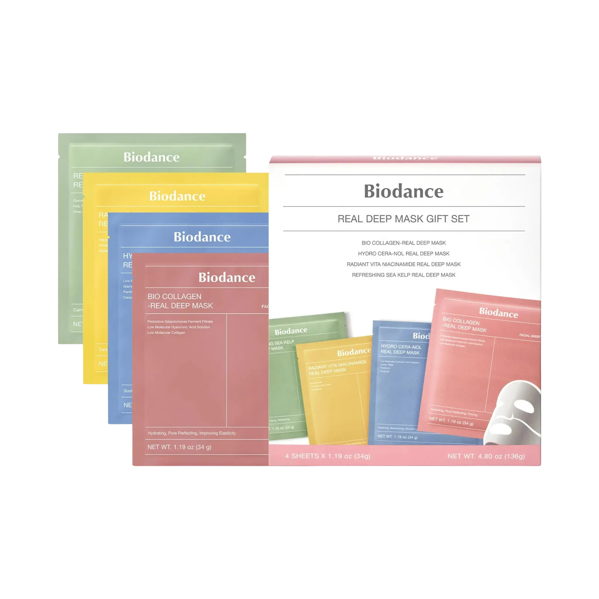 Маска для лица/Real Deep Mask Gift Set - 4 Masks for Pore Care, Hydration, Calming and Dark Spot Treatment Findy Uzbekistan