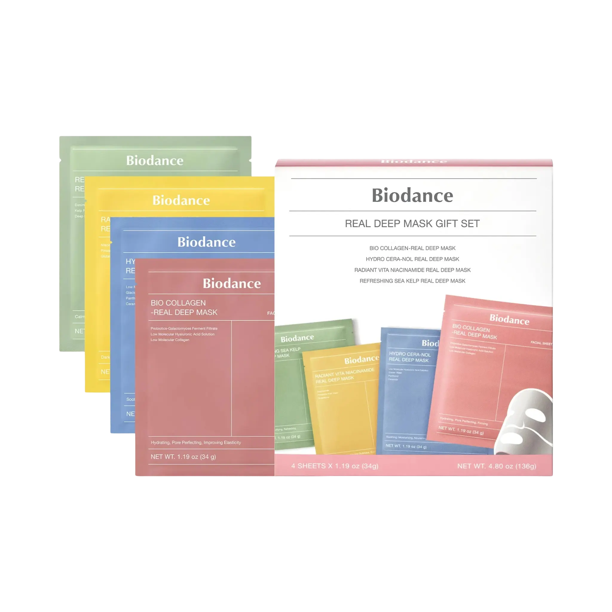 Маска для лица/Real Deep Mask Gift Set - 4 Masks for Pore Care, Hydration, Calming and Dark Spot Treatment Findy Uzbekistan