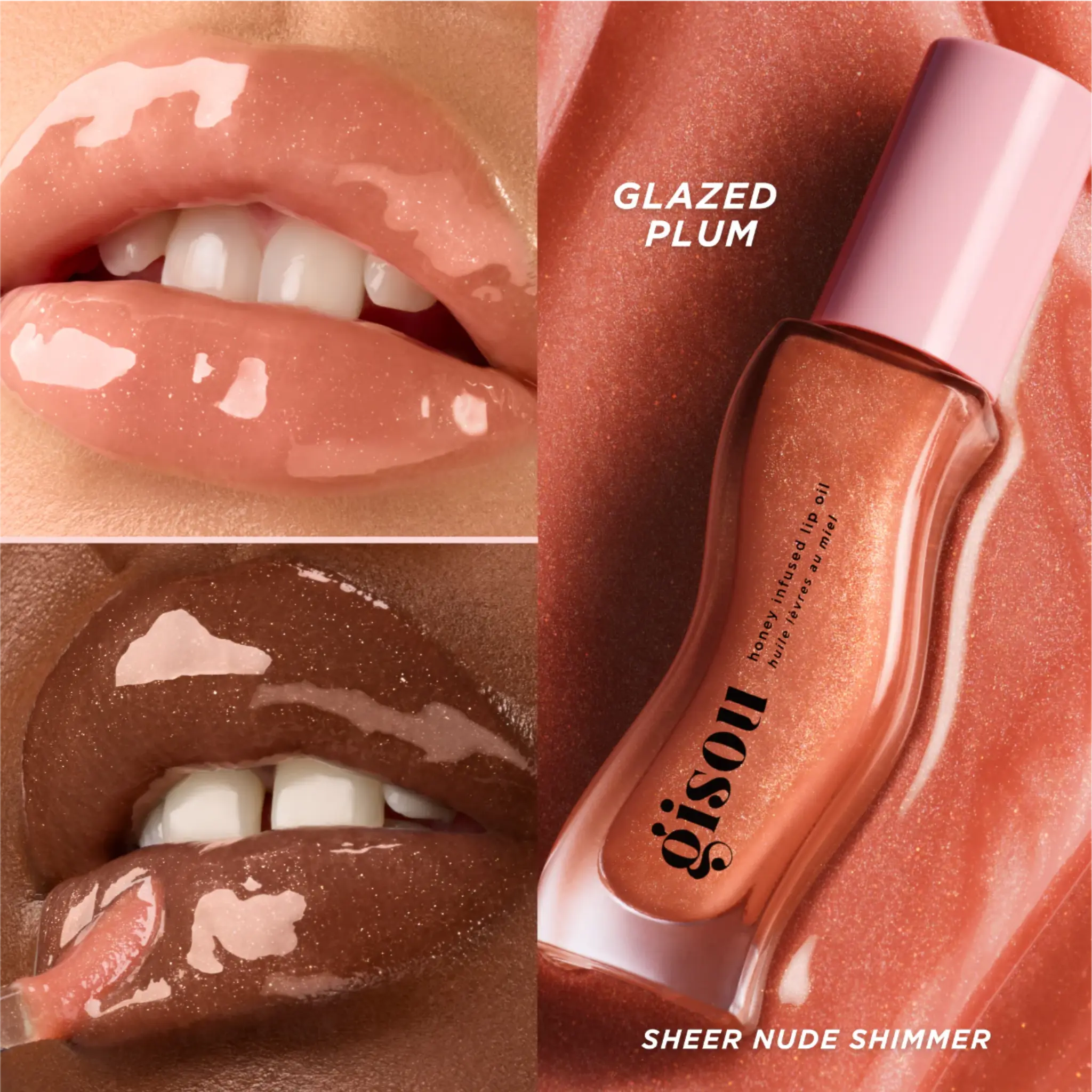 Масло для губ Gisou — Honey Infused Hydrating Lip Oil / Glazed Plum Findy Uzbekistan