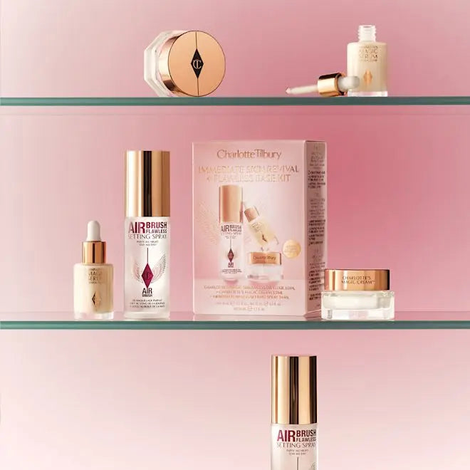 Мини набор / Immediate Skin Revival + Flawless Base Set / Moisturiser, Serum + Setting Spray Charlotte Tilbury