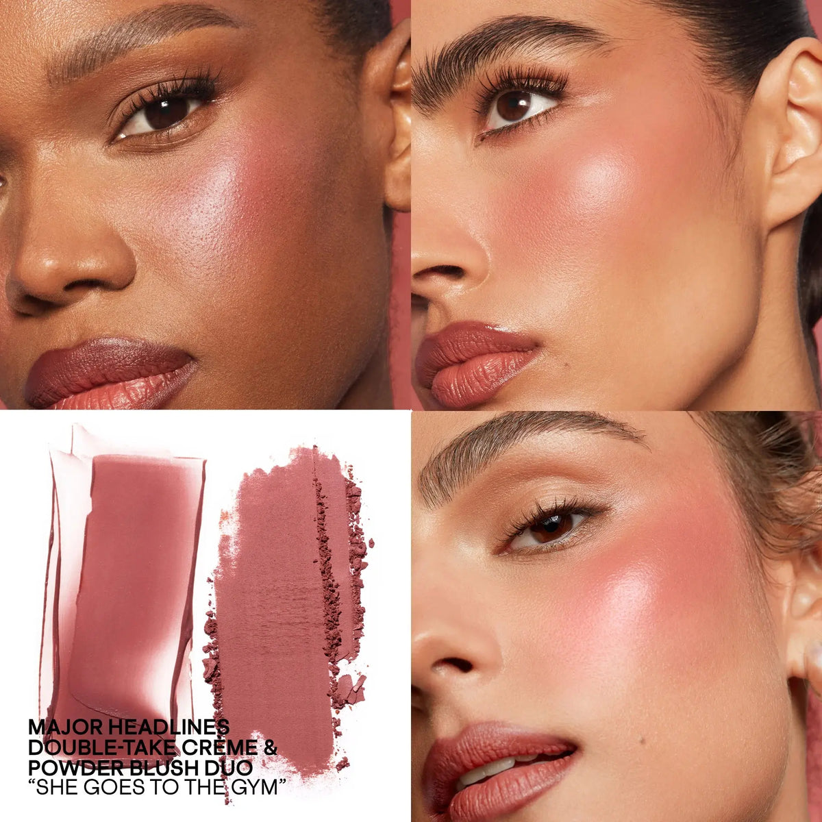Мини румяна | PATRICK TA Major Headlines Double-Take Crème & Powder Blush Duo / she goes to the gym Patrick TA