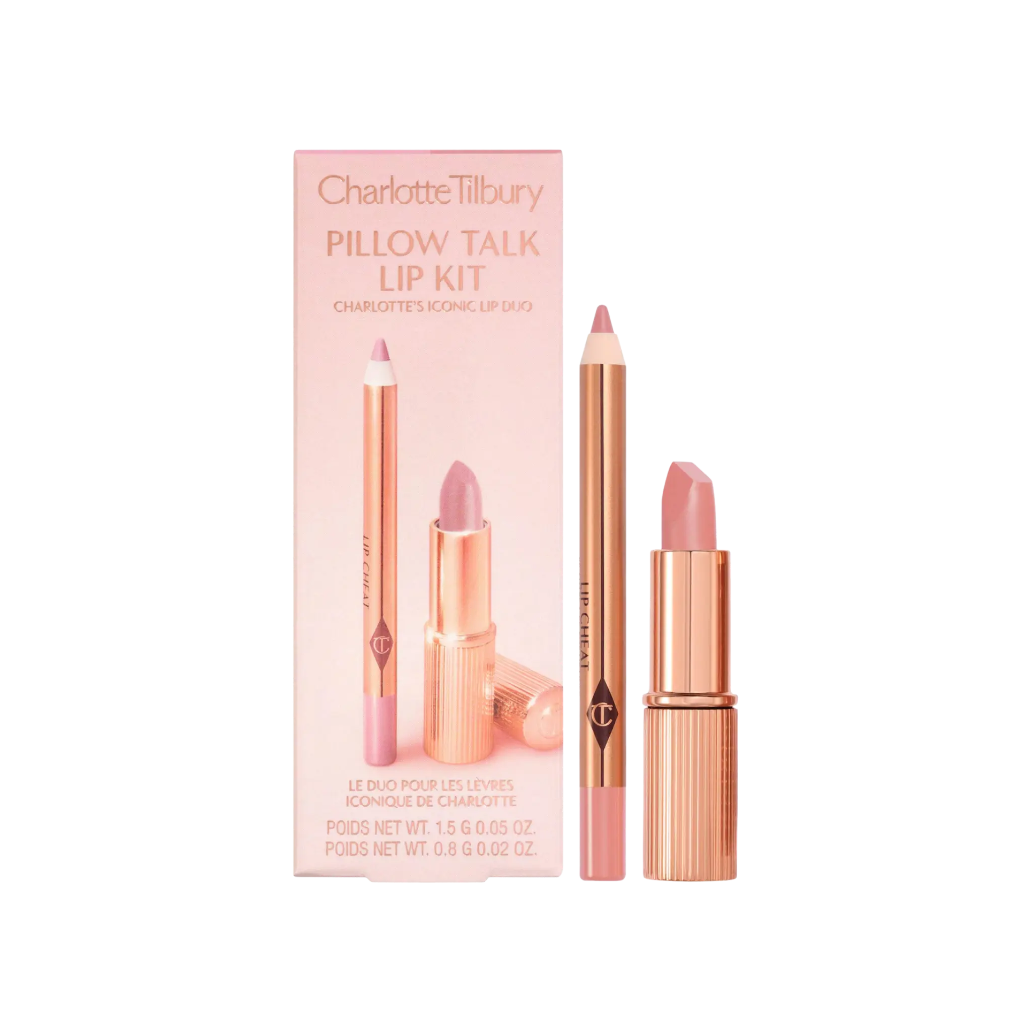Набор для губ - Charlotte Tilbury Mini Pillow Talk Lipstick & Liner Set / Pillow Talk Fair Findy Uzbekistan