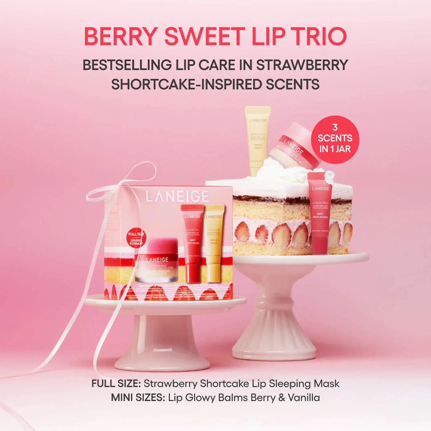 Набор для губ Laneige - Berry Sweet Lip Treatment Minis / Trio Set Findy Uzbekistan