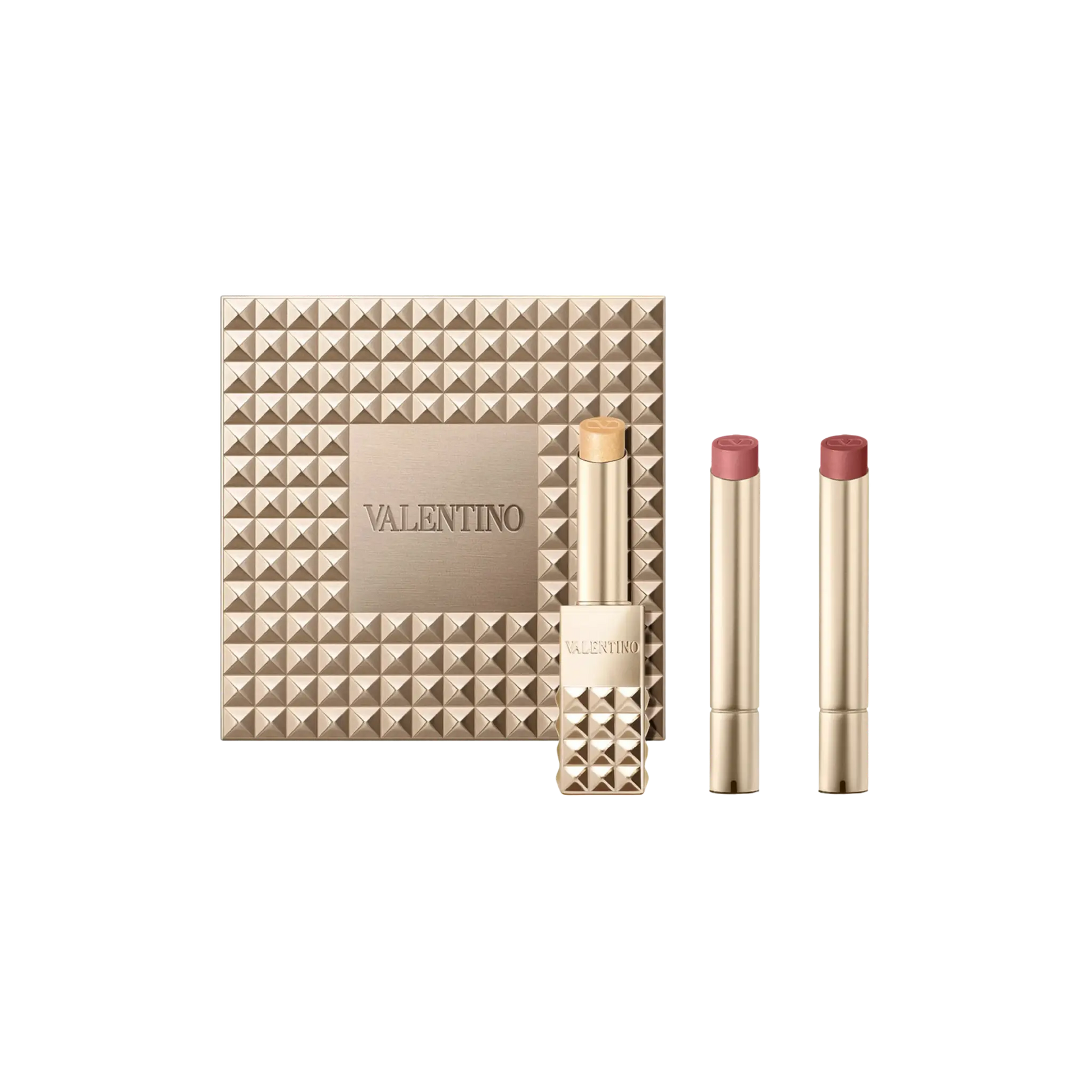 Набор для губ / Valentino Limited Edition Spike Buttery Matte Refillable Lipstick Trio and Clutch Set VALENTINO
