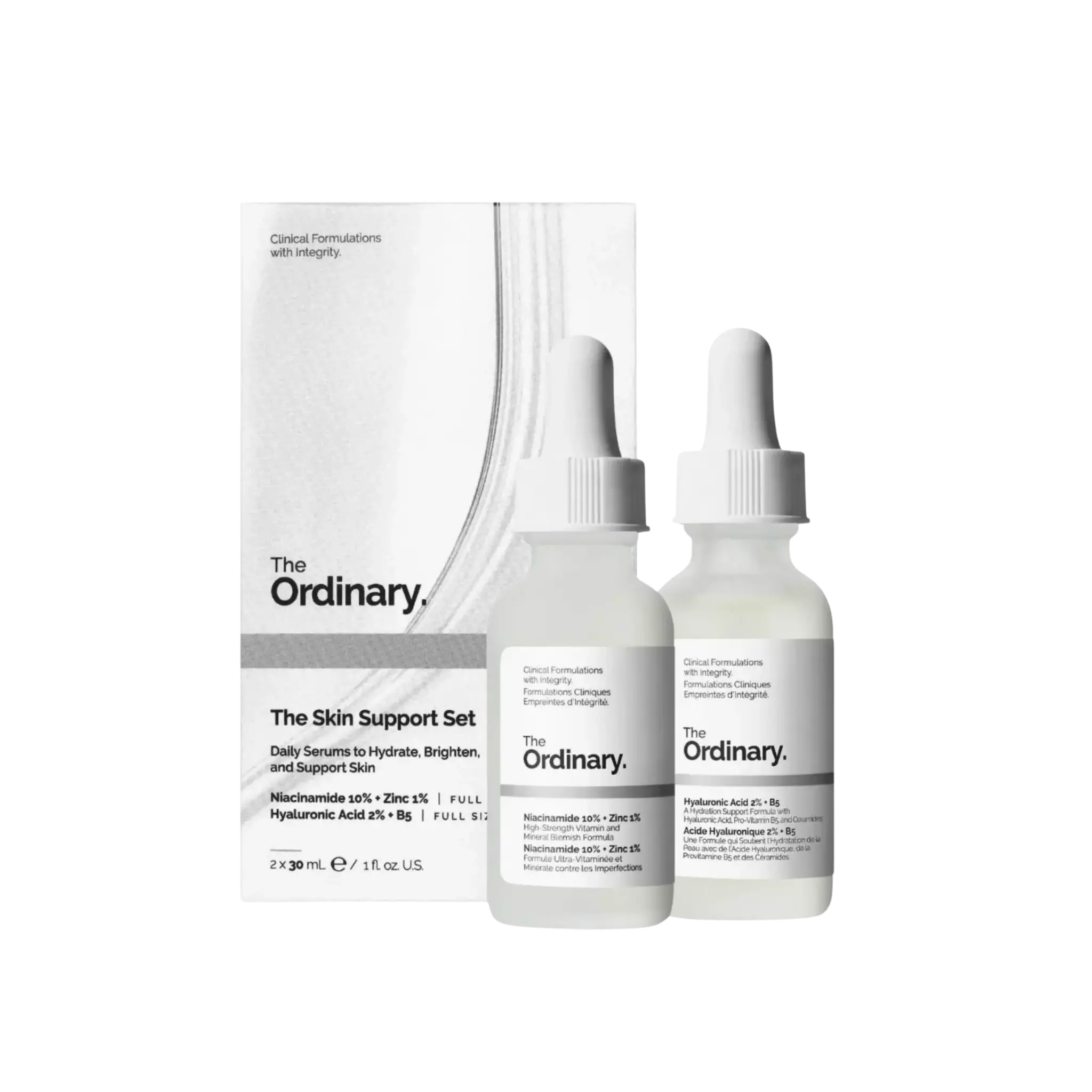 Набор для ухода The Ordinary The Skin Support Set with Niacinamide + Hyaluronic Acid Findy Uzbekistan