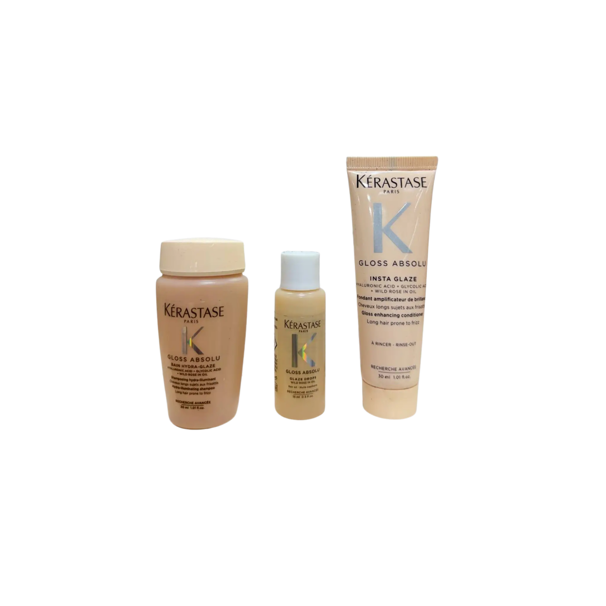 Набор для волос Kérastase — Gloss Absolu Anti-Frizz Set (Shampoo + Conditioner + Hair Oil) Findy Uzbekistan