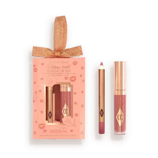 Набор для губ Charlotte Tilbury Mini Pillow Talk Glossy Lip Duos / оттенок Pillow Talk Medium Charlotte Tilbury