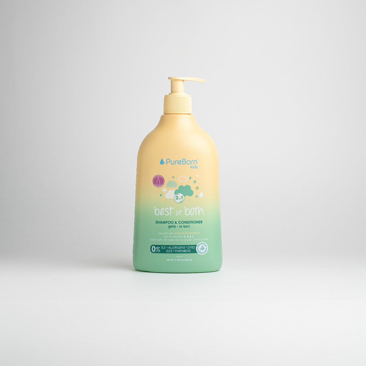 PureBorn 2 in 1 best of both Shampoo & Conditioner 650ml