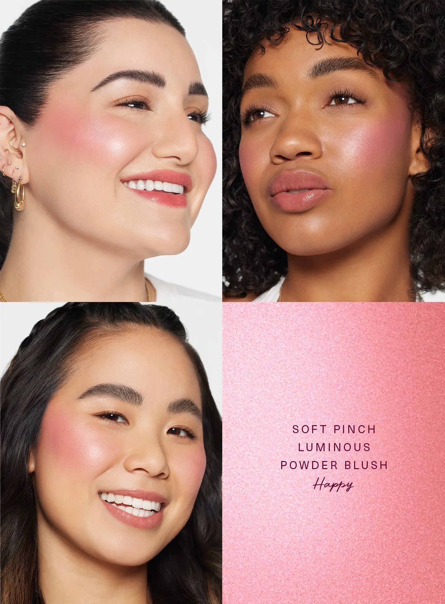 Пудровые румяна Rare Beauty Soft Pinch Luminous Powder Blush / оттенок Happy Findy Uzbekistan