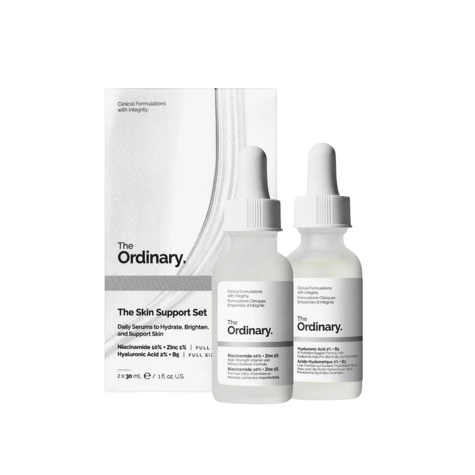 Набор для ухода The Ordinary The Skin Support Set with Niacinamide + Hyaluronic Acid The Ordinary