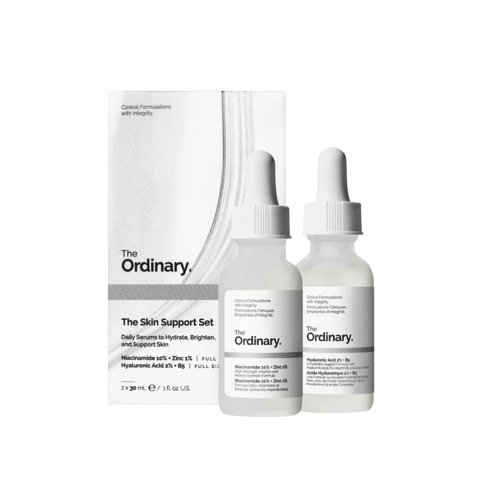 Набор для ухода The Ordinary The Skin Support Set with Niacinamide + Hyaluronic Acid The Ordinary