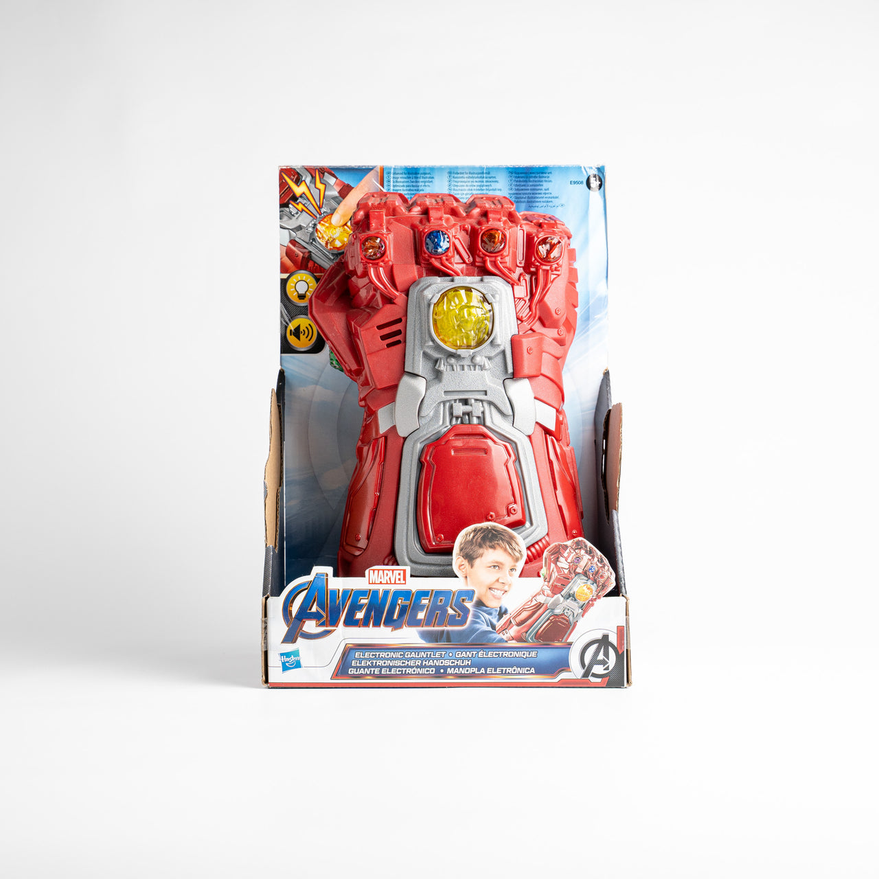 Avengers Marvel Endgame Red Infinity Gauntlet Electronic Fist Roleplay Toy with Lights and Sounds
