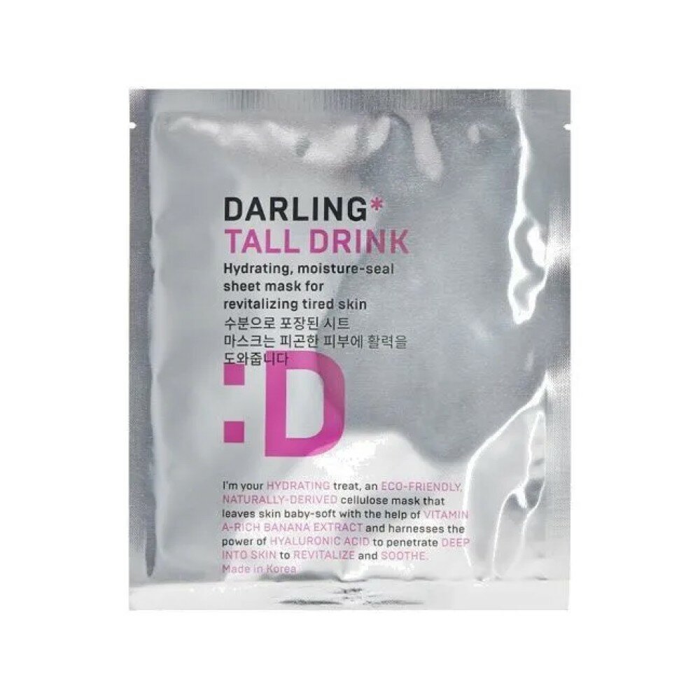 Тканевая маска для лица от  DARLING Tall Drink для лица, увлажняющая